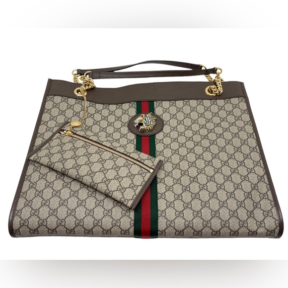 Gucci GG Supreme Large Rajah Tote and Purse Pouch - Picture 10 of 10